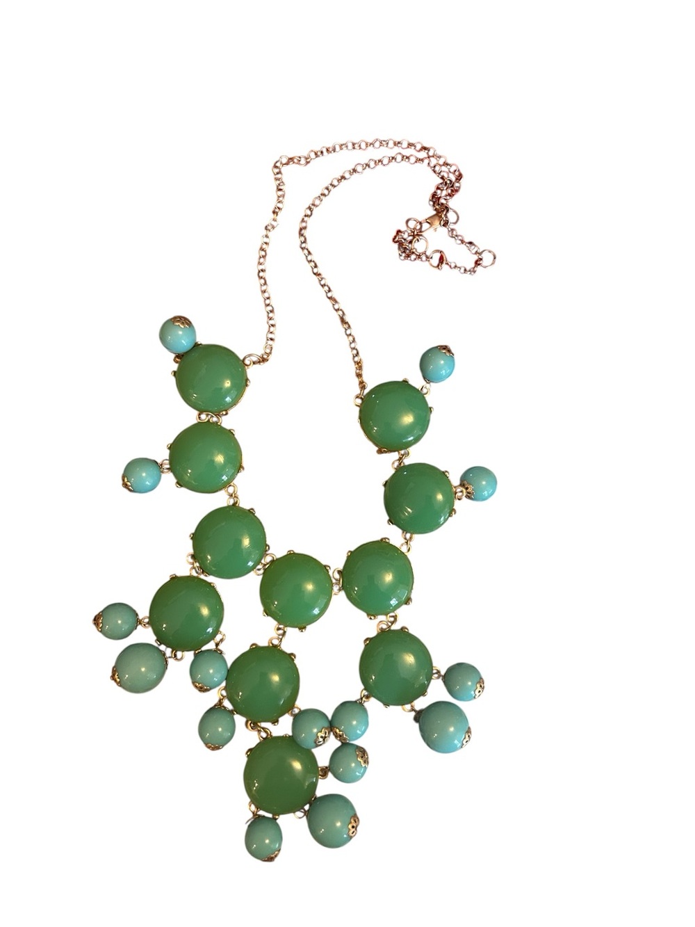 Green & Turquoise Statement Bib Necklace - Unbranded - Picture 3 of 3